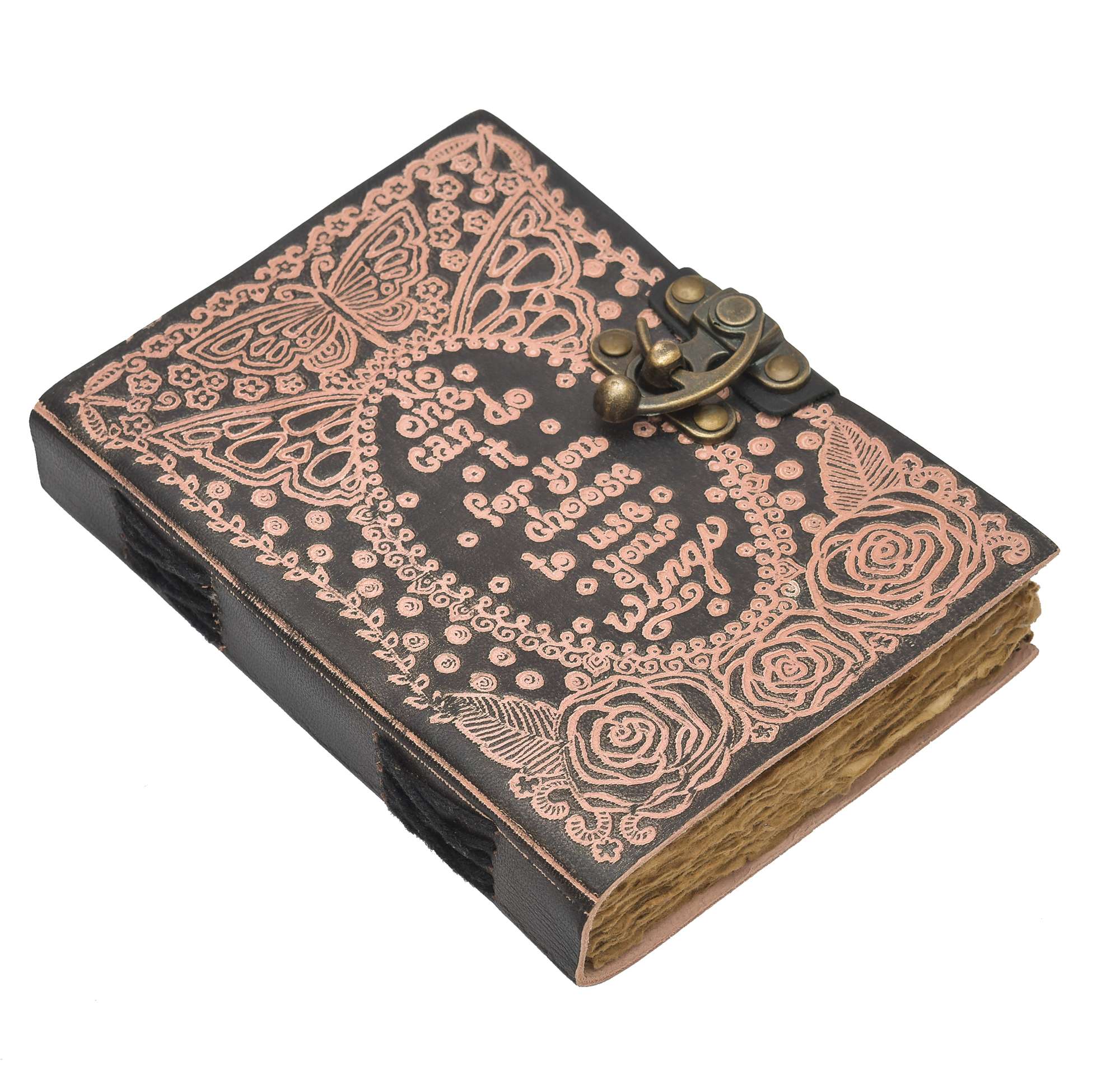 Leather Diary Writing Notebook Unique Handmade Embossed Travel Diary (Deckle Edge Paper Diary), 200 Pages - Image 6