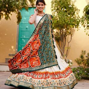 Women's Ethnic Printed Lehenga Choli Set with Patola Design Dupatta | Festive & Cultural Wear