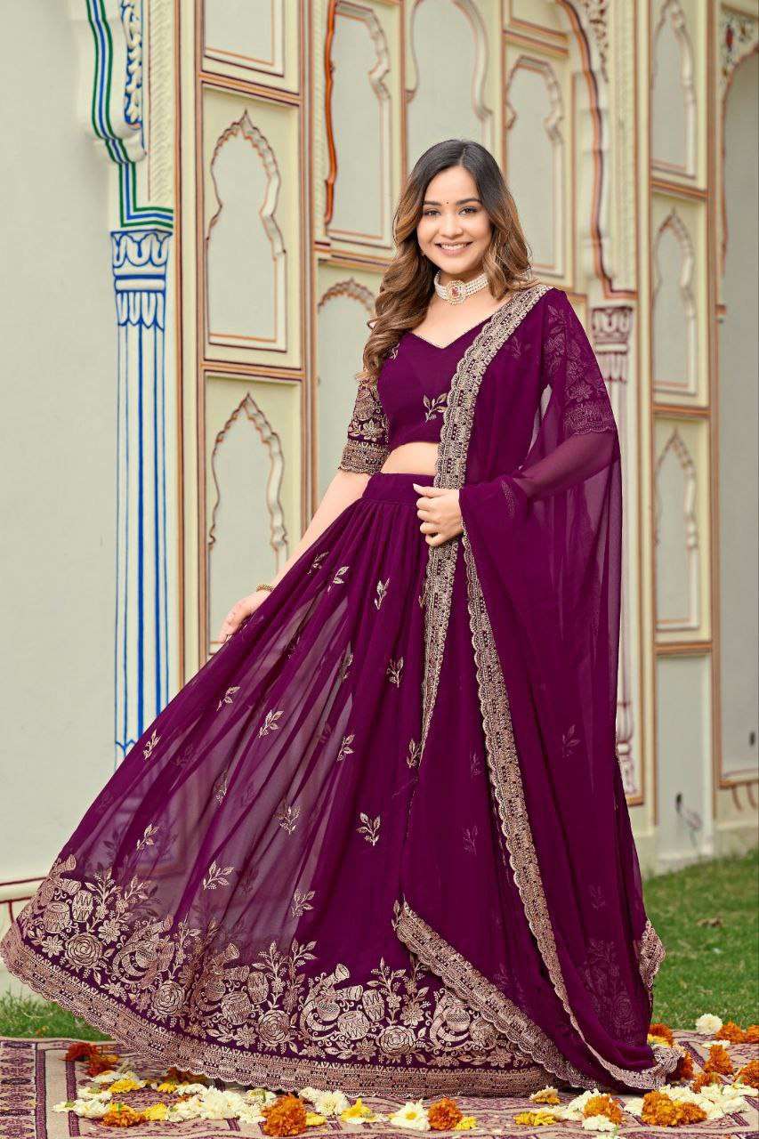Women's Embroidered Lehenga Choli with Net Dupatta | Festive & Wedding Wear Set - Image 21