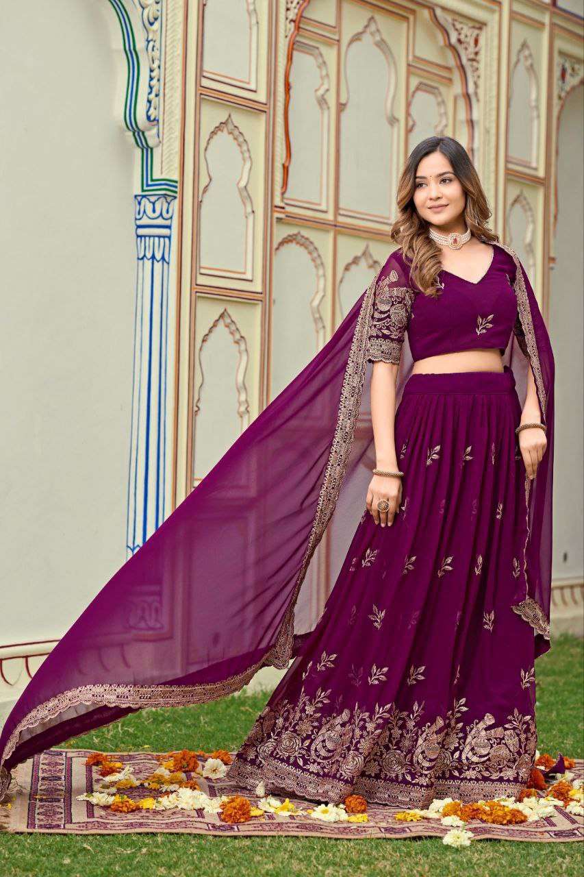 Women's Embroidered Lehenga Choli with Net Dupatta | Festive & Wedding Wear Set - Image 20