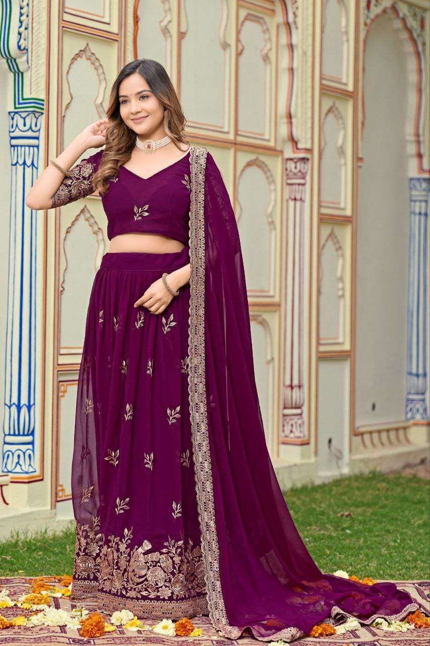 Women's Embroidered Lehenga Choli with Net Dupatta | Festive & Wedding Wear Set - Image 18