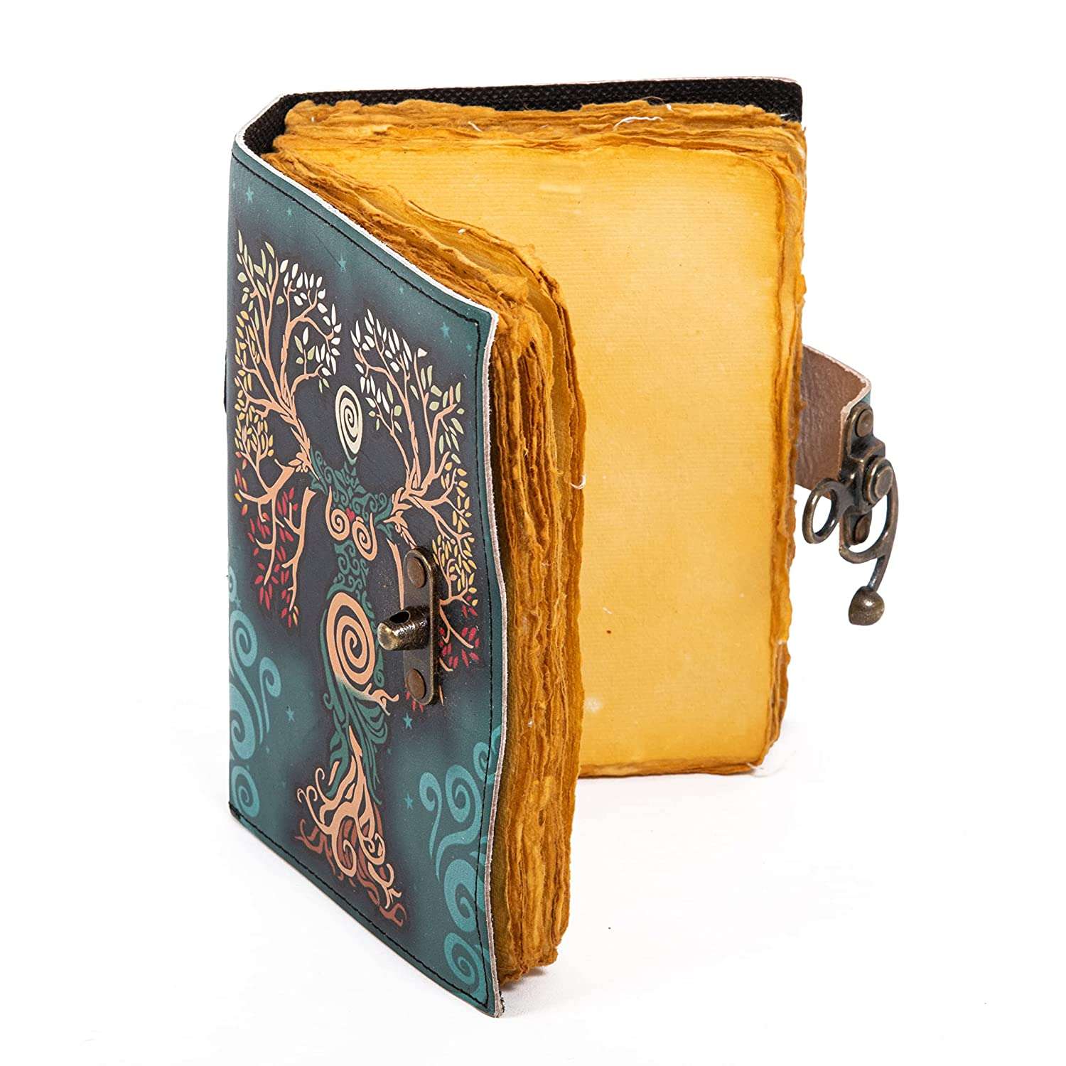 Leather Diary Writing Notebook Unique Handmade Embossed Travel Diary (Deckle Edge Paper Diary), 200 Pages - Image 6