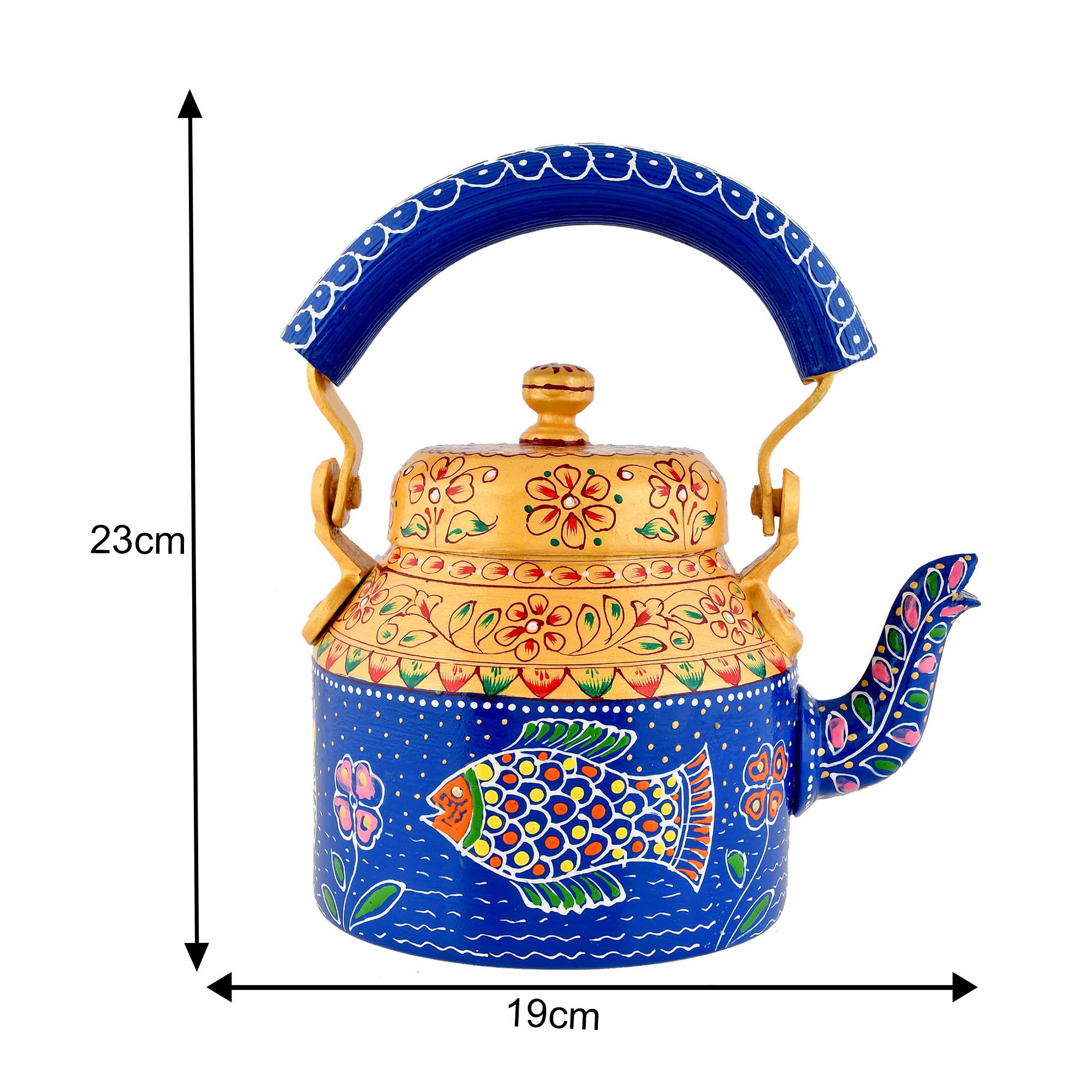 Hand-Painted Aluminium Tea Kettle – 750 ml for kitchen décor Home Décor , Tea Party , Serving - Image 4