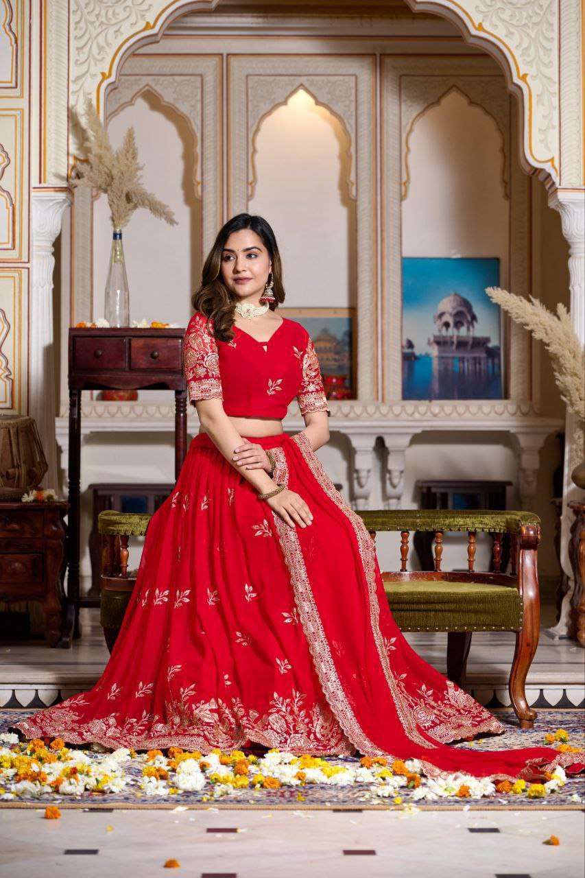 Women's Embroidered Lehenga Choli with Net Dupatta | Festive & Wedding Wear Set - Image 10