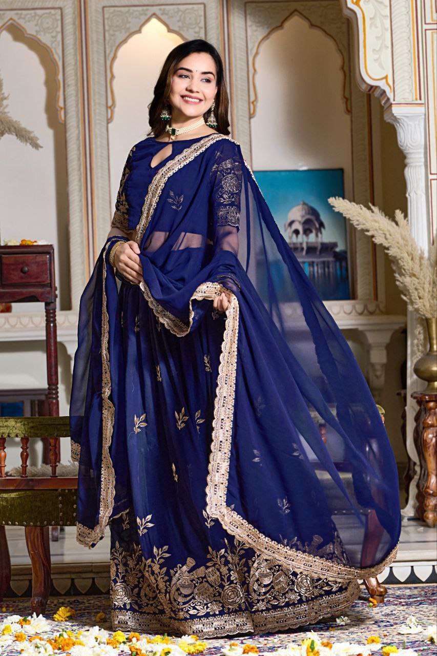Women's Embroidered Lehenga Choli with Net Dupatta | Festive & Wedding Wear Set - Image 6
