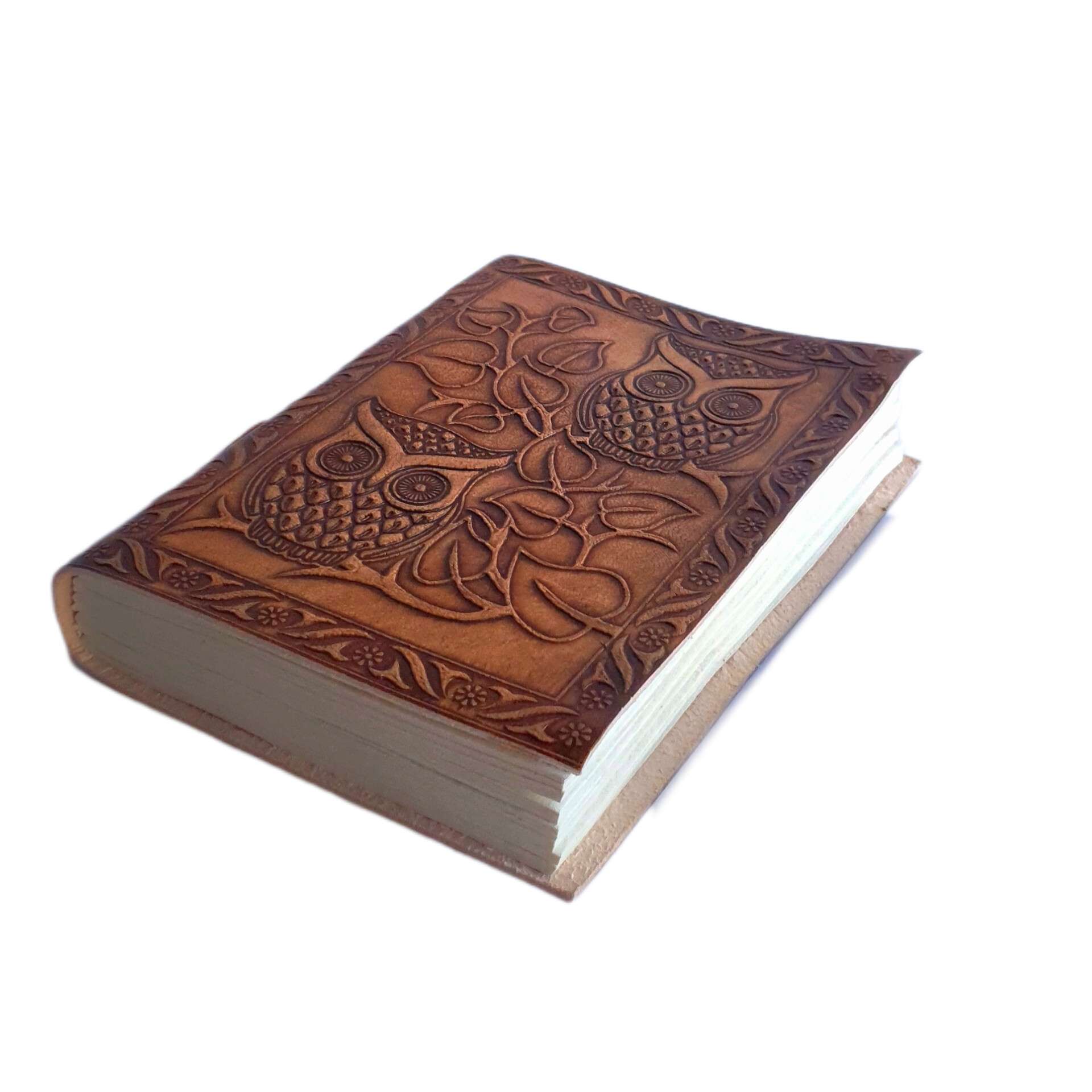 Leather Diary Writing Notebook Unique Handmade Embossed Travel Diary (Deckle Edge Paper Diary), 200 Pages - Image 4