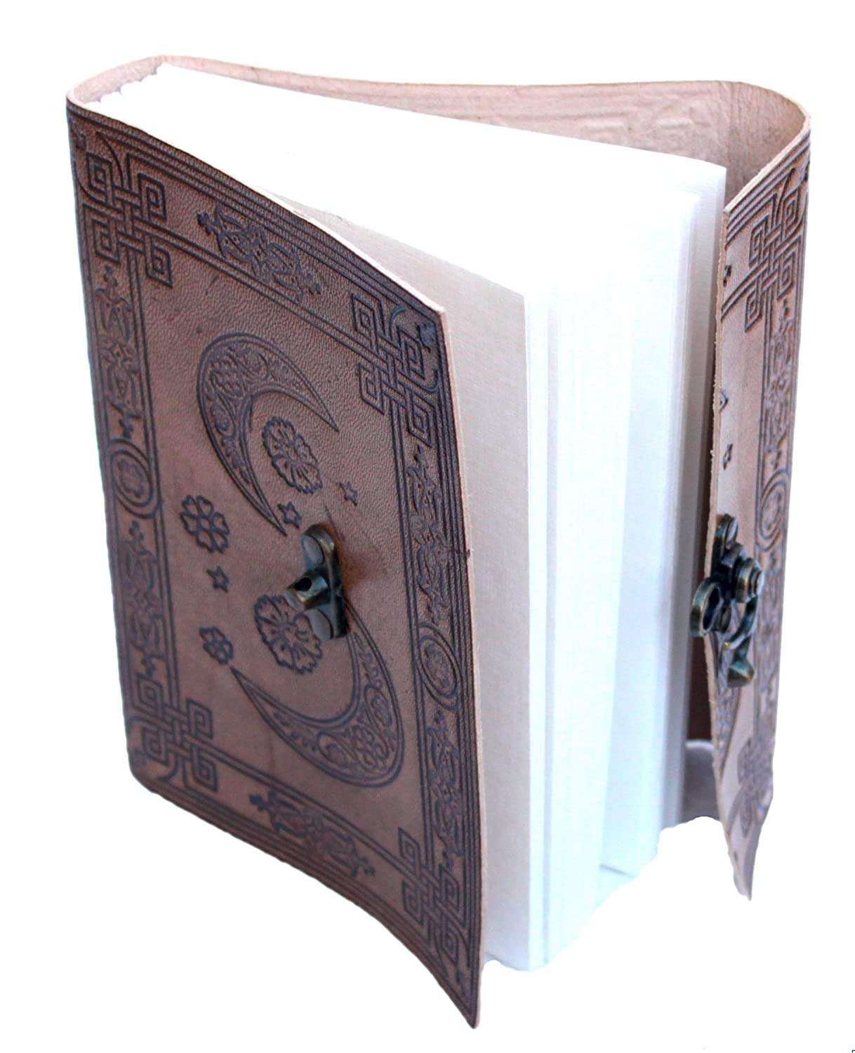 Leather Diary Writing Notebook Unique Handmade Embossed Travel Diary (Deckle Edge Paper Diary), 200 Pages - Image 2
