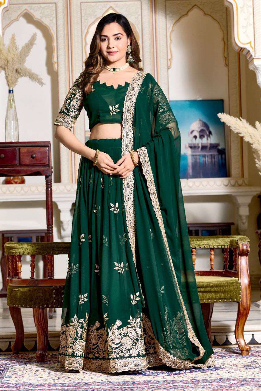 Women's Embroidered Lehenga Choli with Net Dupatta | Festive & Wedding Wear Set - Image 3