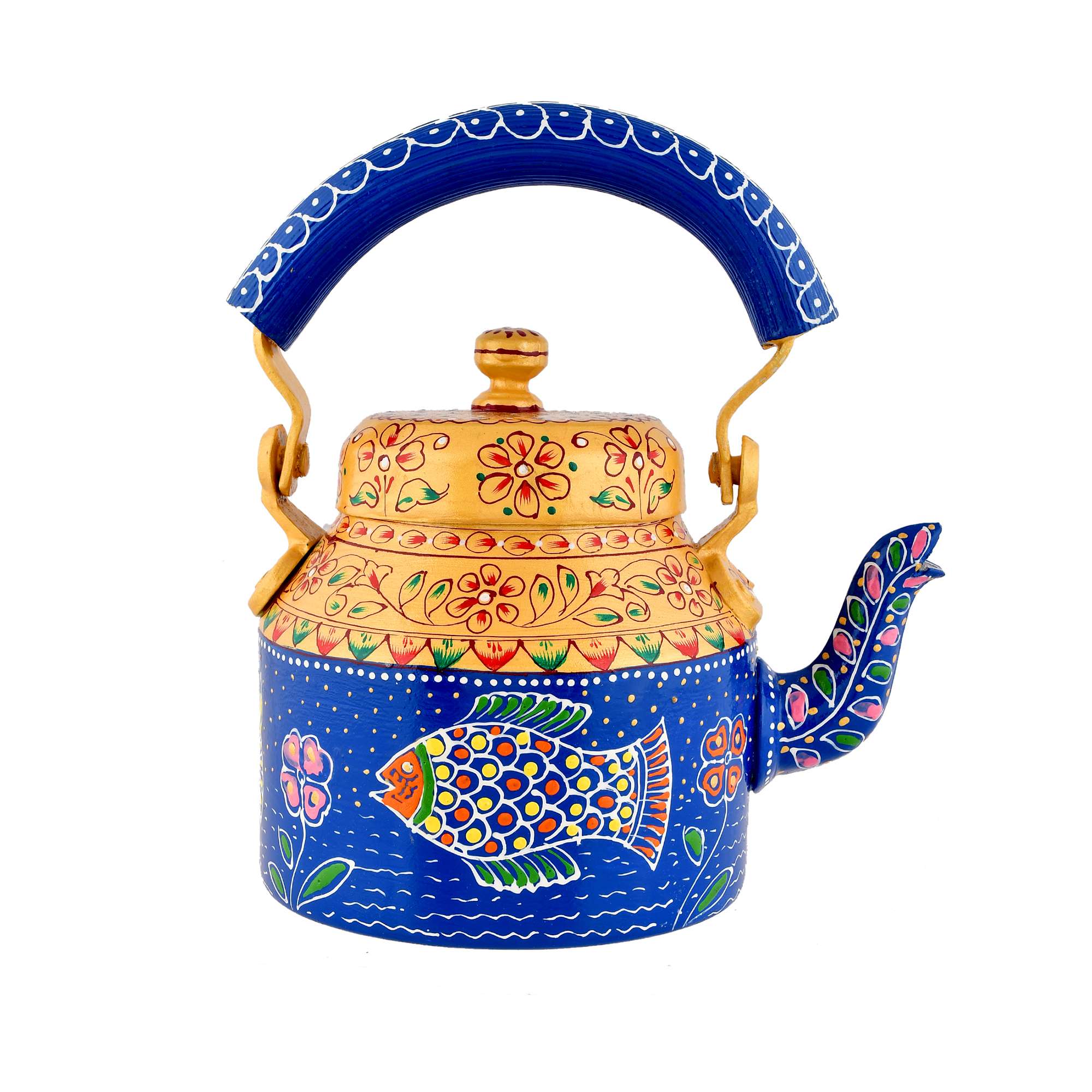Hand-Painted Aluminium Tea Kettle – 750 ml for kitchen décor Home Décor , Tea Party , Serving - Image 2