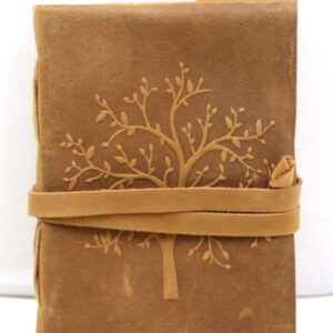 Leather Diary Writing Notebook Unique Handmade Embossed Travel Diary (Deckle Edge Paper Diary), 200 Pages