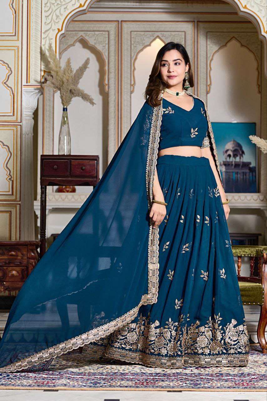 Women's Embroidered Lehenga Choli with Net Dupatta | Festive & Wedding Wear Set - Image 17