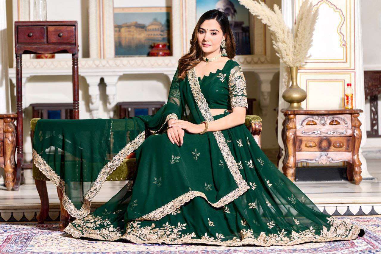 Women's Embroidered Lehenga Choli with Net Dupatta | Festive & Wedding Wear Set - Image 7