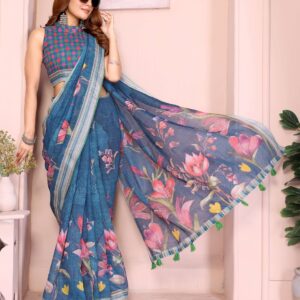 Linen Cotton Saree