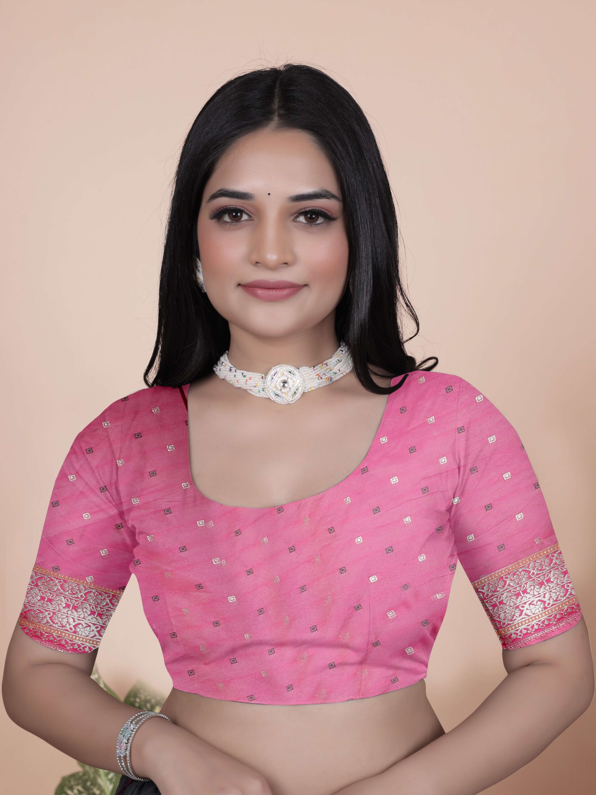 Aqua Blue & Pink Banarasi Silk Saree with Silver Zari | Festive & Wedding Wear Saree | Elegant Banarasi Saree with Contrast Pallu - Image 6